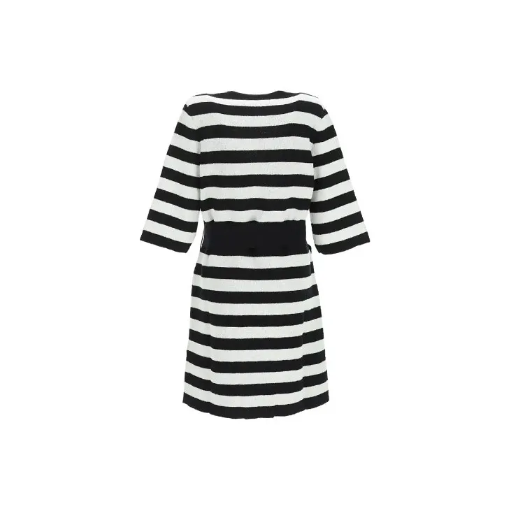 Ferragamo Striped Bow Tie Dress-1