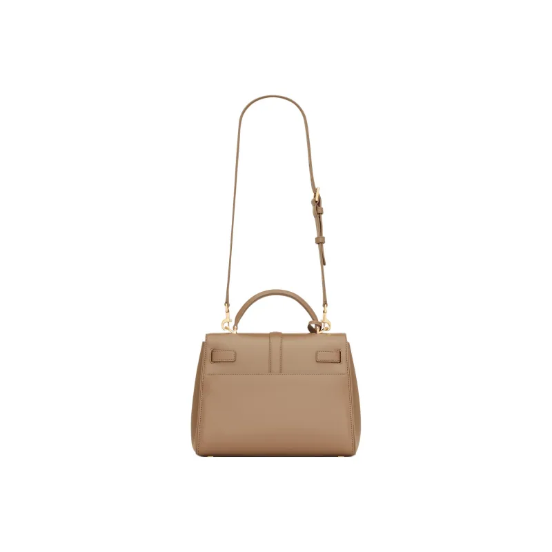 SAINT LAURENT Shiny Cow Leather Shoulder Bag Crossbody Bag Handbag Small Size Women's Taupe-4
