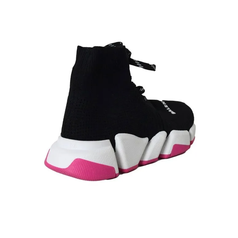 Balenciaga Speed 2.0 Slip-Resistant High-Top Sports Casual Shoes Women's White Black-2