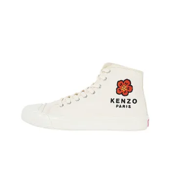 KENZO School High Top Trainers Paris Logo Cream