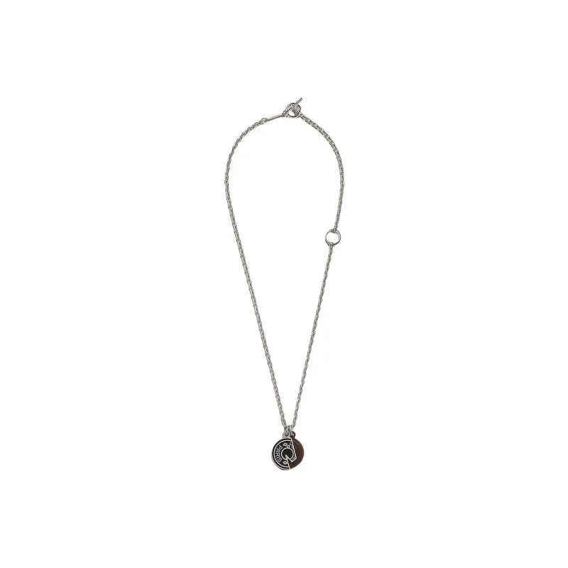 HERMES Metal Necklaces Unisex Silver-2