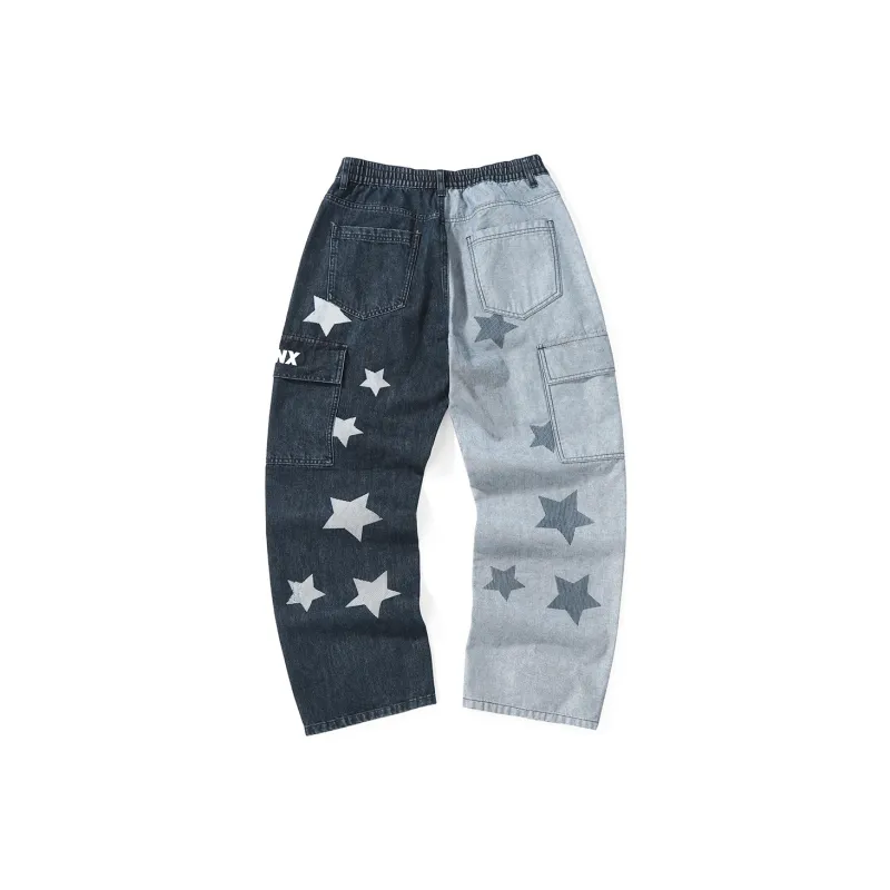 GENANX Straight Jeans Unisex Gray Blue-1