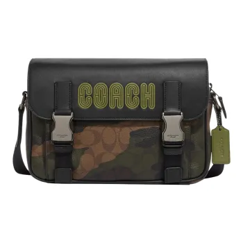COACH Track Cow Leather Patchwork Shoulder Bag Crossbody Bag Medium Size Men's Monogram Jasper Mix