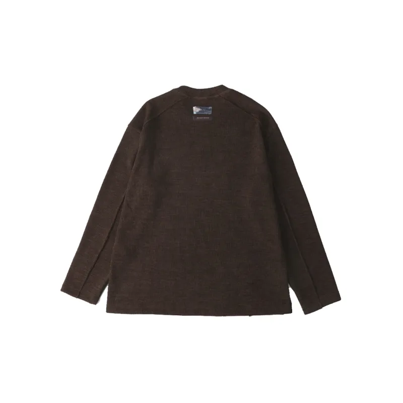DECESOLO FW22 Crew Neck Loose Fit Straight Long-Sleeved T-Shirt Men's-5