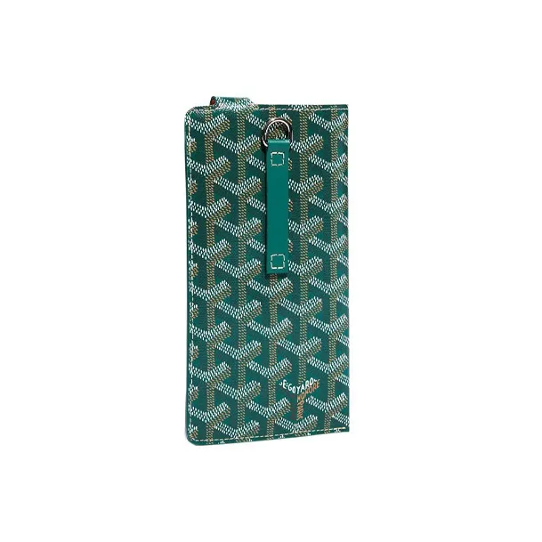 GOYARD Montmartre Canvas With Leather Cell Phone Pouch Large Size Unisex Green-2