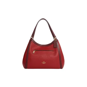 COACH Kristy Leather One Shoulder Handbags Large Size Women's Red