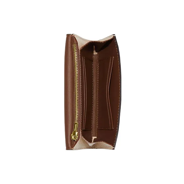 COACH Kleo Pebbled Leather Wallet Trumpets Women's Red & Apricot-2
