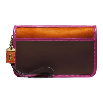 COACH Wristlet Glove Tanning Wrist Bags Clutches Women's Dark Brown