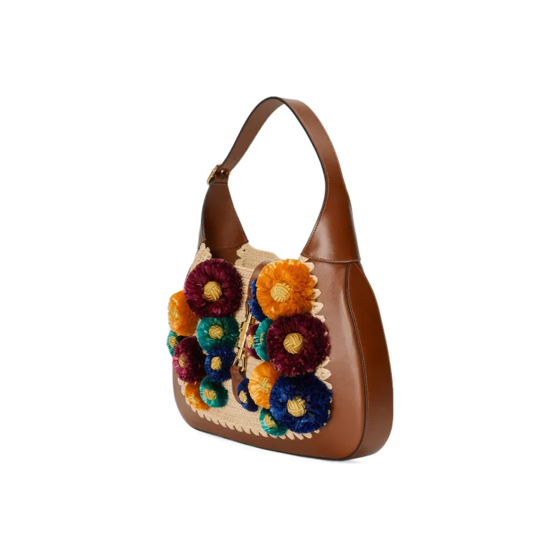 GUCCI Jackie 1961 Fabric With Leather Crescent Shoulder Bag Shoulder Bag Women's-1