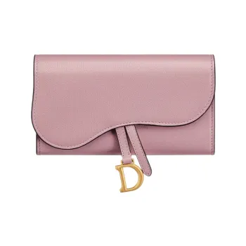 DIOR Goatskin Wallet Women's Vintage Pink