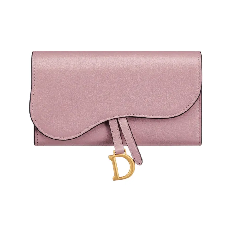 DIOR Goatskin Wallet Women's Vintage Pink-0