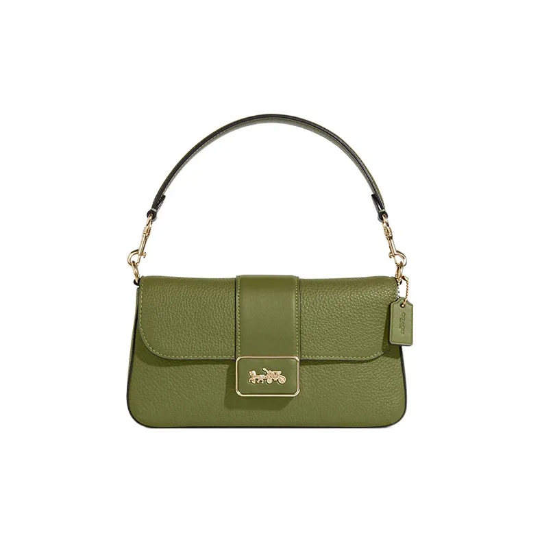 COACH Grace Cow Leather Shoulder Bag, Portable Crossbody Bag Women's Olive Green-0