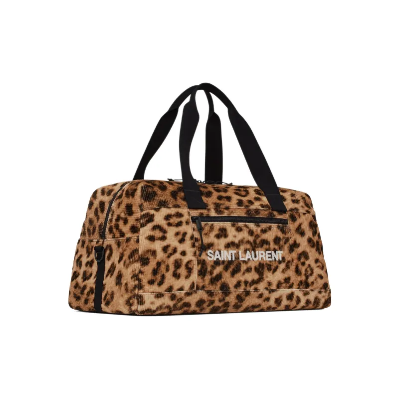 SAINT LAURENT Nux Corduroy Shoulder Bag Crossbody Bag Handbag Men's Leopard-1