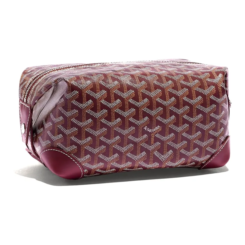 GOYARD Canvas With Calfskin Travel Bags Toiletry Bags Unisex Burgundy-1