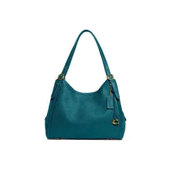 COACH Lori Soft Grain Leather With Suede Shoulder Bag, Handbag, Shoulder Bag Women's Blue