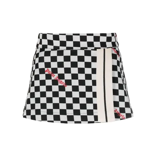 PALM ANGELS Damier Logo-print Stripe Mini Skirt