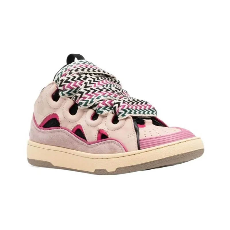 Lanvin Curb Low Top Skateboard Shoes Women's Purple Pink-2