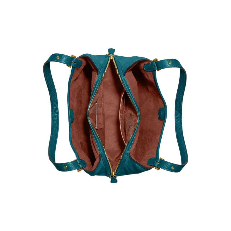 COACH Lori Soft Grain Leather With Suede Shoulder Bag, Handbag, Shoulder Bag Women's Blue-3