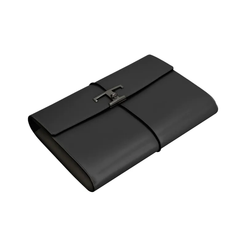 TOD'S Leather Clutch Small Size Men's Black-3