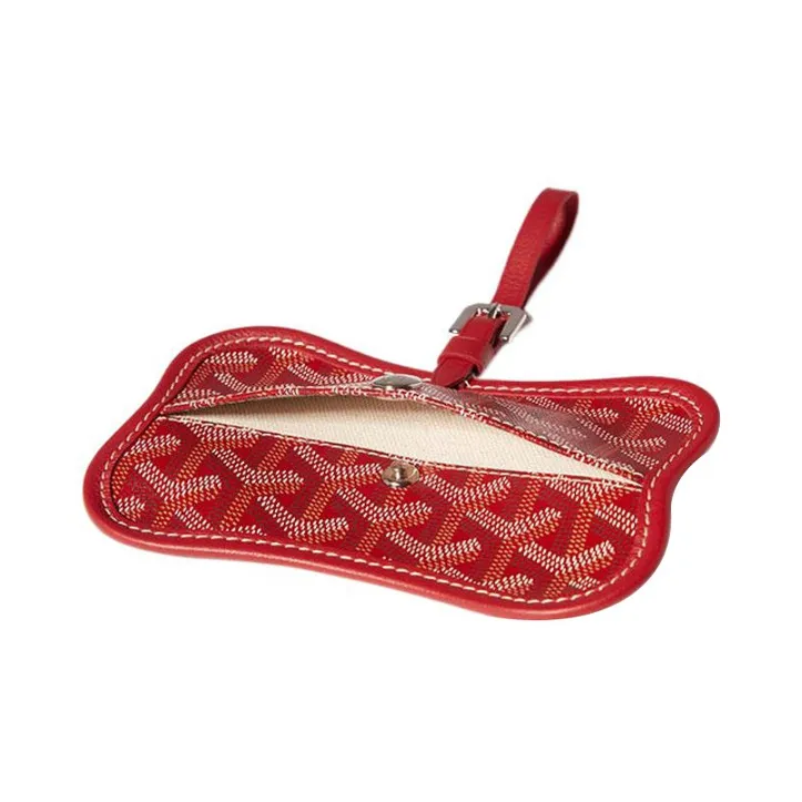 GOYARD Chien Gris Canvas With Leather Pet Bag Merch Unisex Red-1