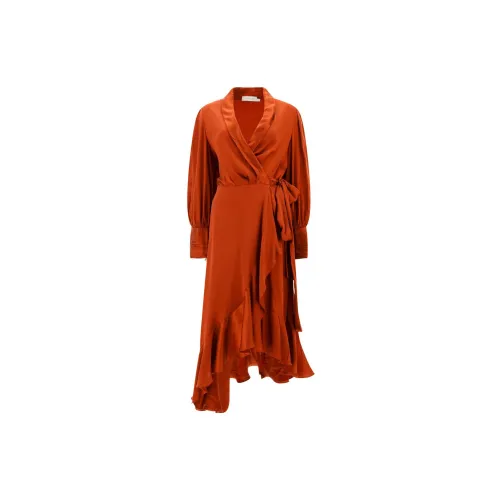 Zimmermann Long-Sleeved Dresses Women's Red Brown