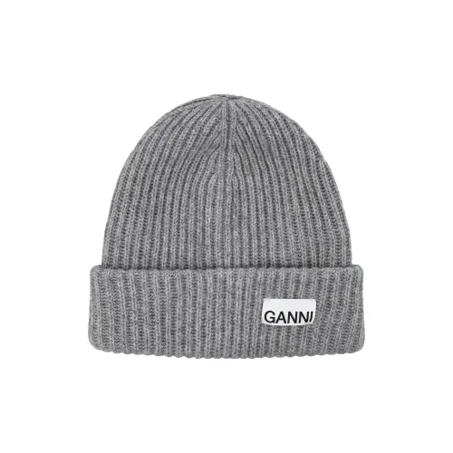 GANNI Beanies Unisex Gray