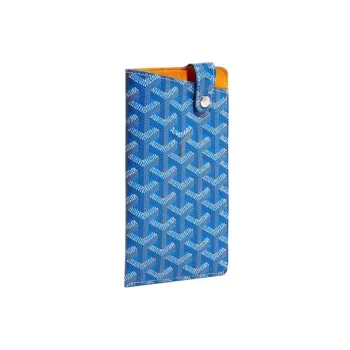 GOYARD Montmartre Canvas With Leather Cell Phone Pouch Large Size Unisex Blue