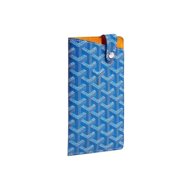 GOYARD Montmartre Canvas With Leather Cell Phone Pouch Large Size Unisex Blue-0