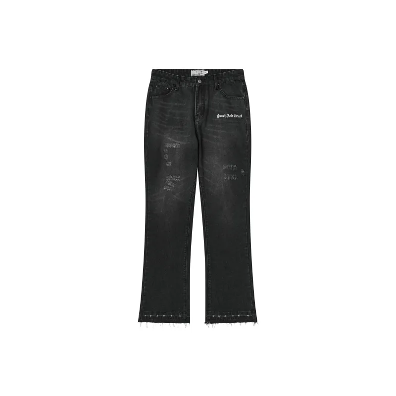 HARSH AND CRUEL Flared Pants Jeans Unisex-5