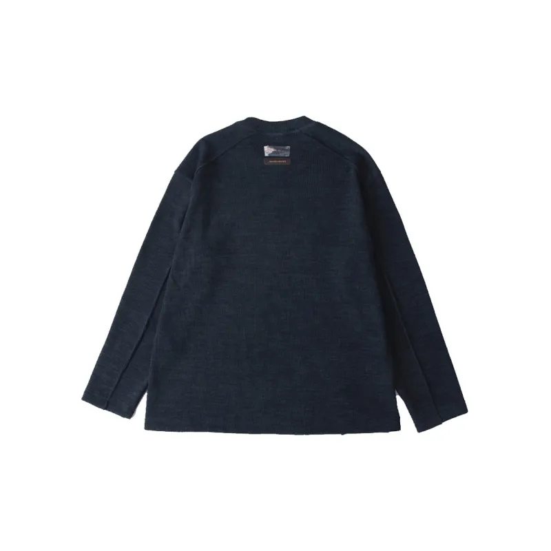 DECESOLO FW22 Crew Neck Loose Fit Straight Long-Sleeved T-Shirt Men's-3