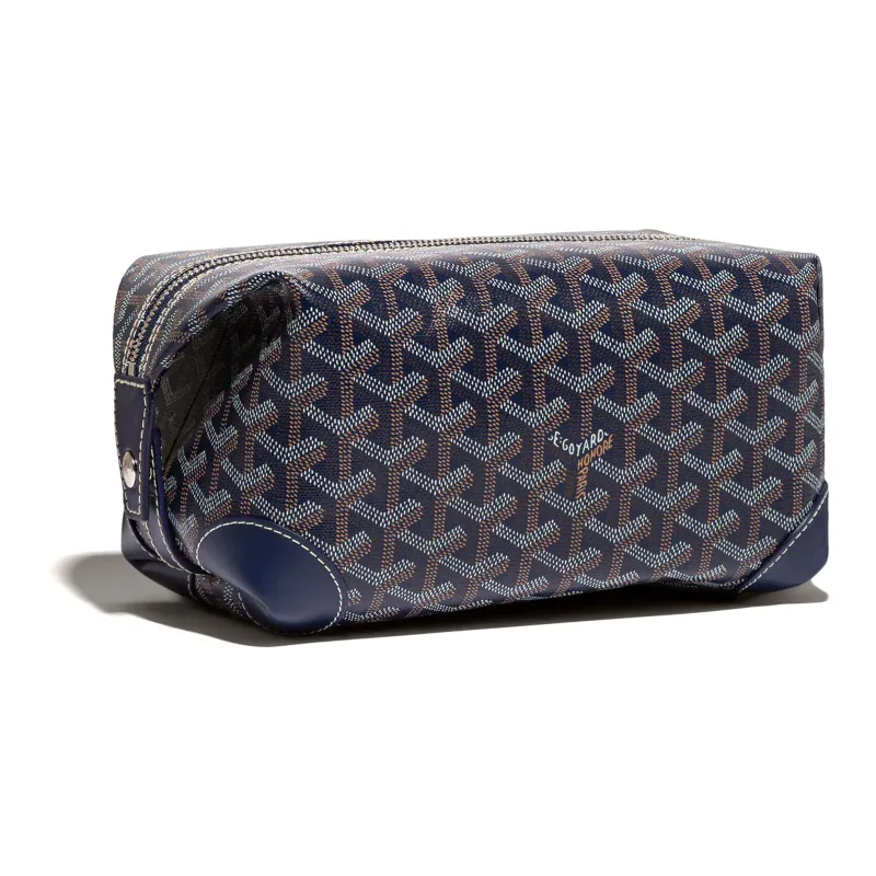 GOYARD Canvas With Heifer Skin Travel Bag Toiletry Bag Unisex Marine Blue-1
