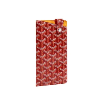 GOYARD Montmartre Canvas With Leather Cell Phone Pouch Large Size Unisex Red