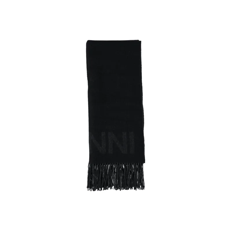 GANNI Knit Scarves Unisex Black-0