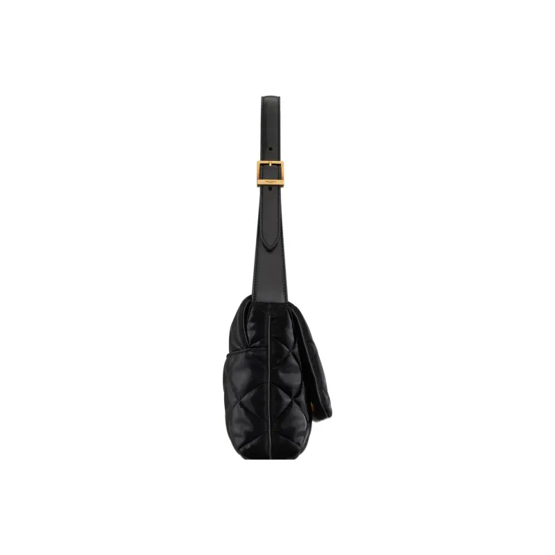 SAINT LAURENT Lacquered Finish Canvas With Lambskin Shoulder Bag Handbag Shoulder Bag Women's Black-3