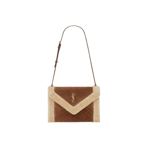SAINT LAURENT skirt Quilting Suede With Shearling Envelope Bag, Briefcase, Crossbody Bag, Shoulder Bag Women's