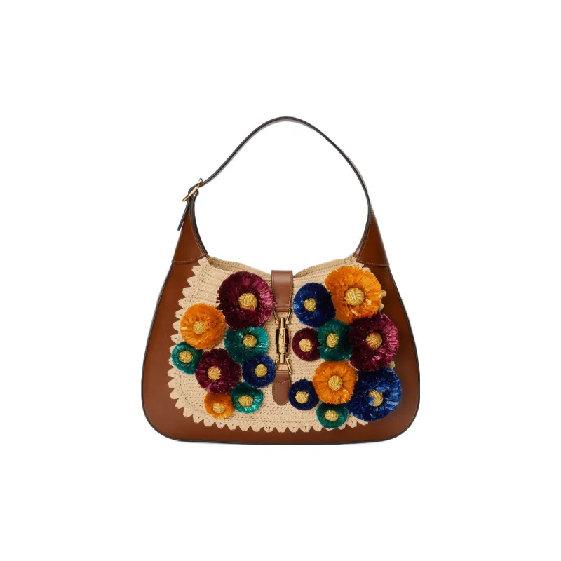 GUCCI Jackie 1961 Fabric With Leather Crescent Shoulder Bag Shoulder Bag Women's-0