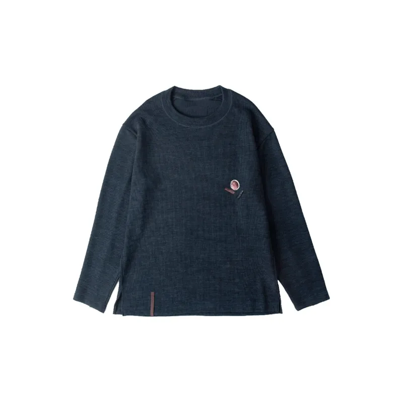 DECESOLO FW22 Crew Neck Loose Fit Straight Long-Sleeved T-Shirt Men's-2