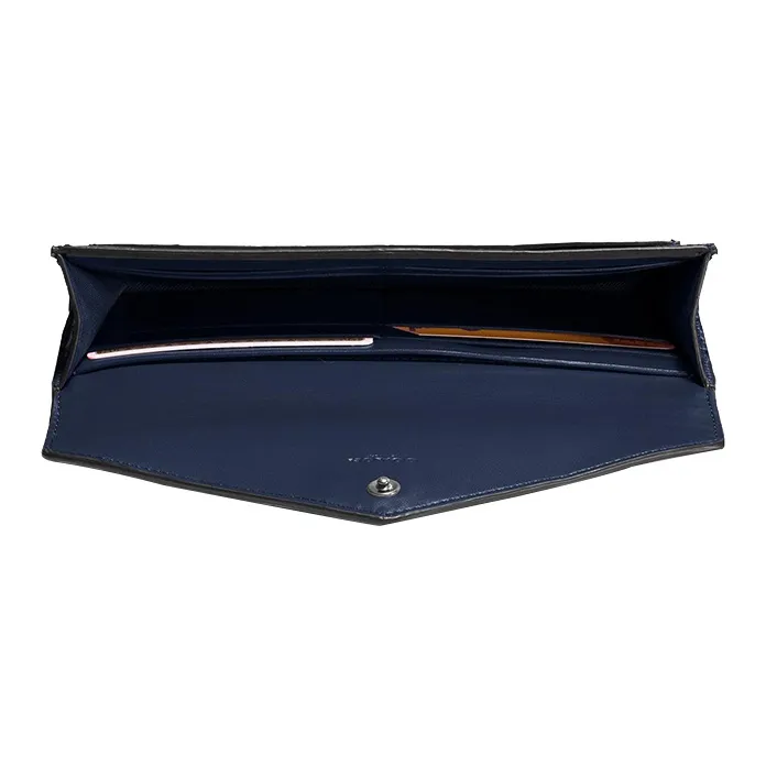 COACH Soft Wallet Patent Leather Leather Clutches Wallets Medium Size Women's Midnight Blue-1
