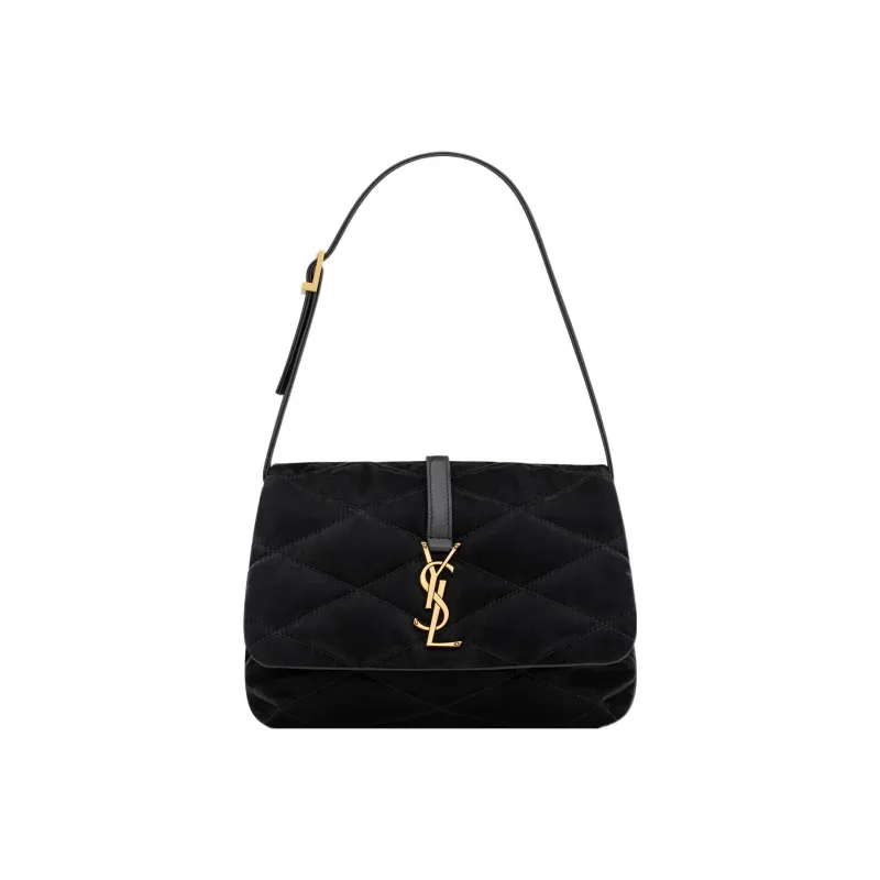 SAINT LAURENT Lacquered Finish Canvas With Lambskin Shoulder Bag Handbag Shoulder Bag Women's Black-0