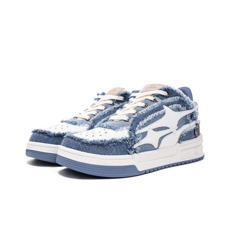 KILLWINNER Noah's Ark Anti Slip Wear Resistant Low Top Skateboard Shoes Unisex Denim Blue-2