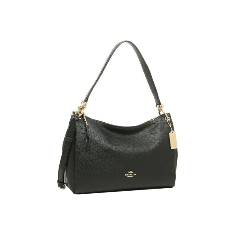 COACH Mia Pebbled Leather Handbag Shoulder Bag Crossbody Bag Large Size Women's Black-2