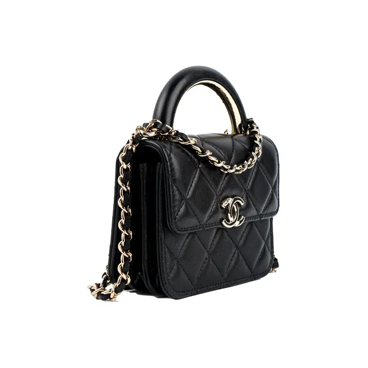 CHANEL Classic Flap CF Lambskin Handbag, Shoulder Bag, Crossbody Bag Extra Mini Women's Black-1