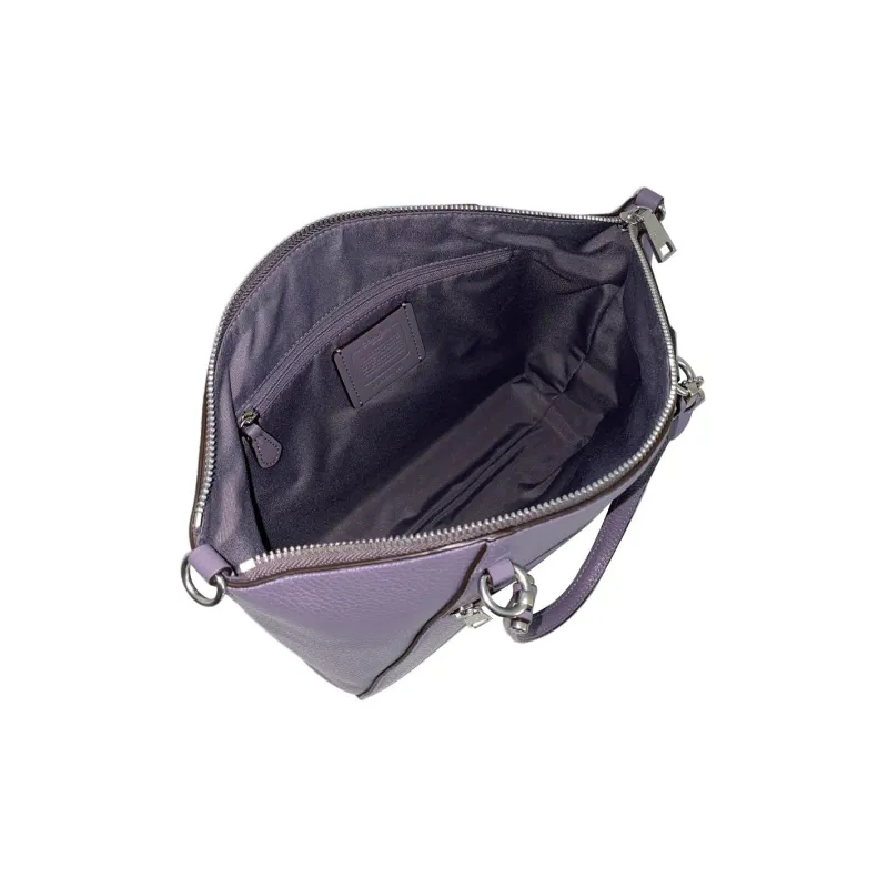 COACH Prairie Litchi Grain Leather Dumpling Bag Handbag Shoulder Bag Crossbody Bag Medium Size Women's Vintage Purple-5
