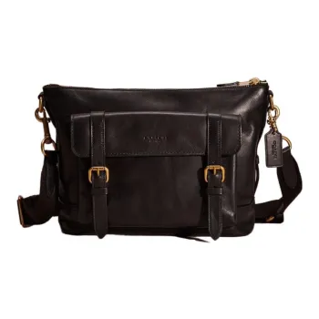 COACH Bleecker Calfskin Messenger Bag Shoulder Bag Crossbody Bag Men's Black