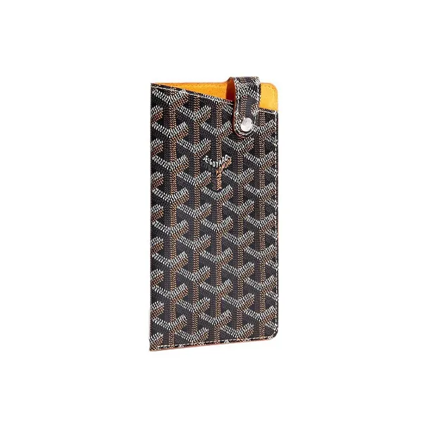 GOYARD Montmartre Canvas With Leather Cell Phone Pouch Large Size Unisex Black & Tan-1