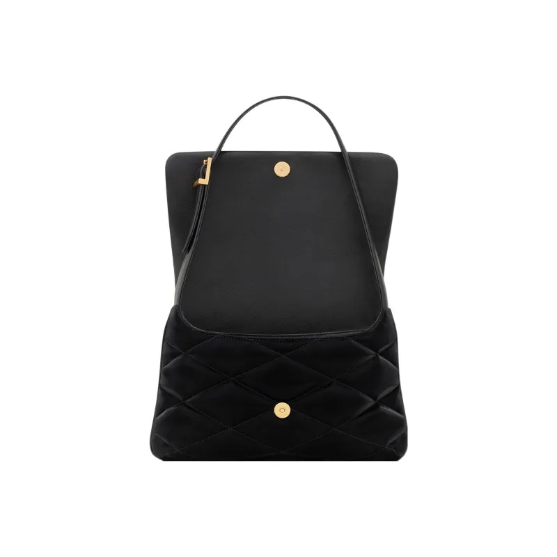 SAINT LAURENT Lacquered Finish Canvas With Lambskin Shoulder Bag Handbag Shoulder Bag Women's Black-4