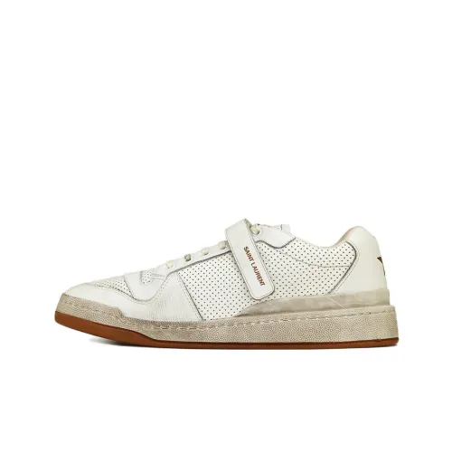 SAINT LAURENT SL24 Low Top Stylish Skateboarding Shoes Men's White