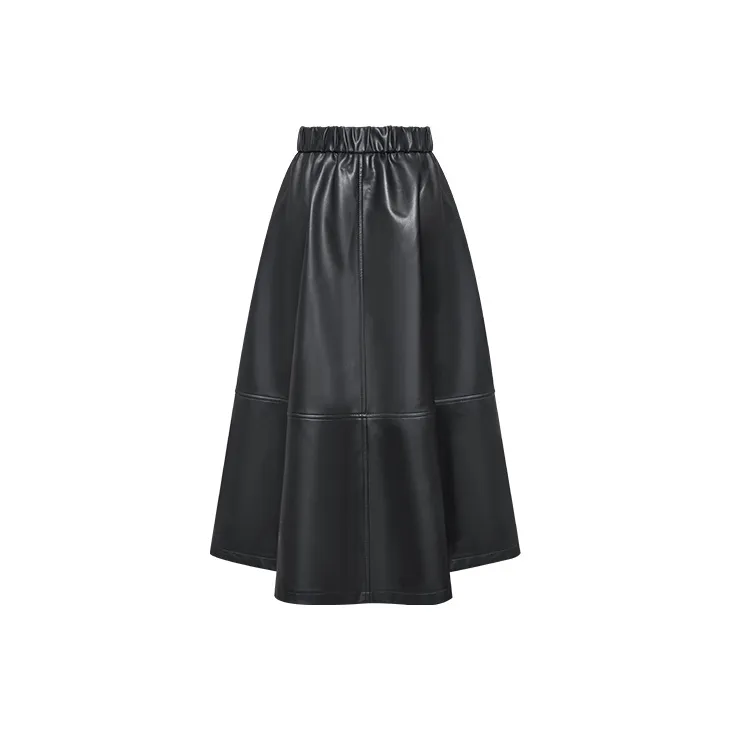 TAMMY TANGS Leather Long Skirts Women's Black-1