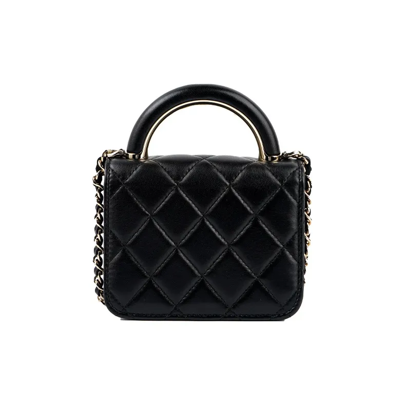CHANEL Classic Flap CF Lambskin Handbag, Shoulder Bag, Crossbody Bag Extra Mini Women's Black-2