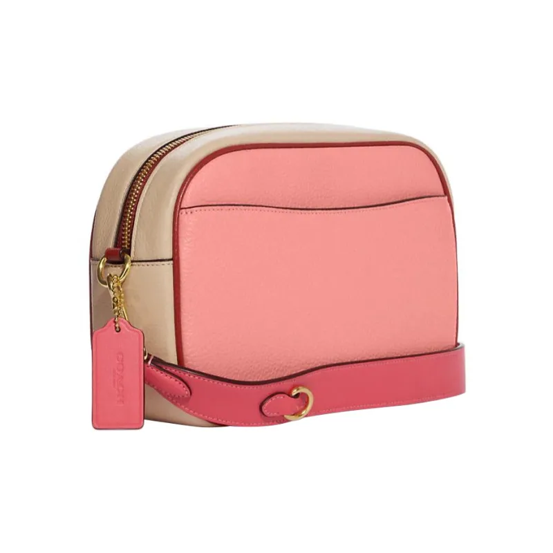 COACH Jamie Refined Pebble Leather Camera Bag Shoulder Bag Crossbody Bag Women's Pink-2